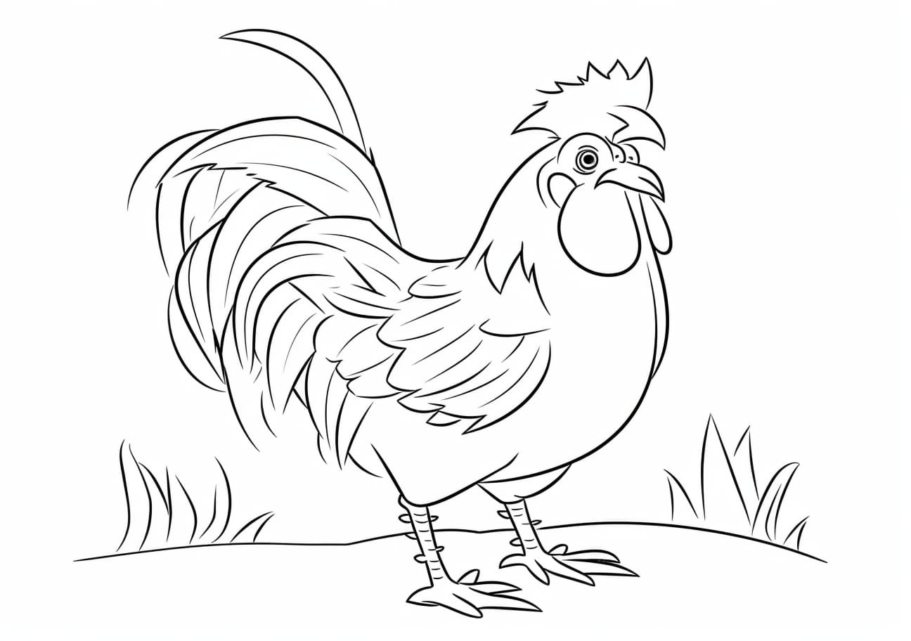 Chicken Coloring Pages, rooster origin