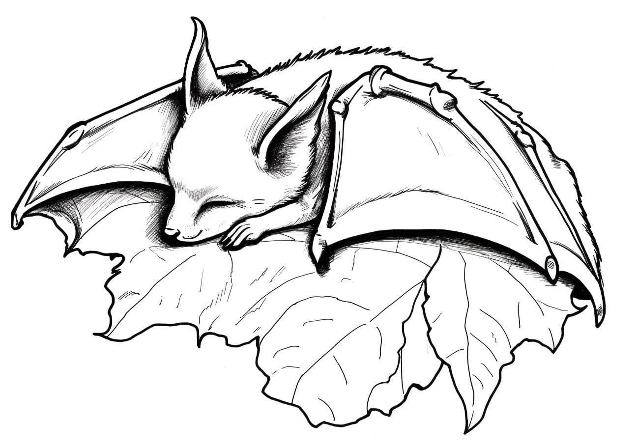 Bat Coloring Pages, Sleeping Bat