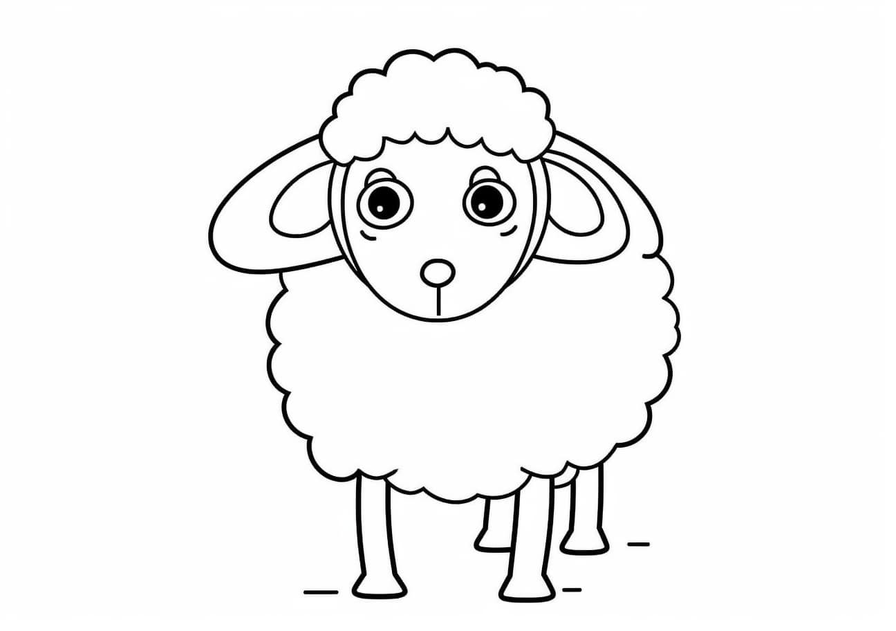Sheep Coloring Pages, she sheep, simple coloring page