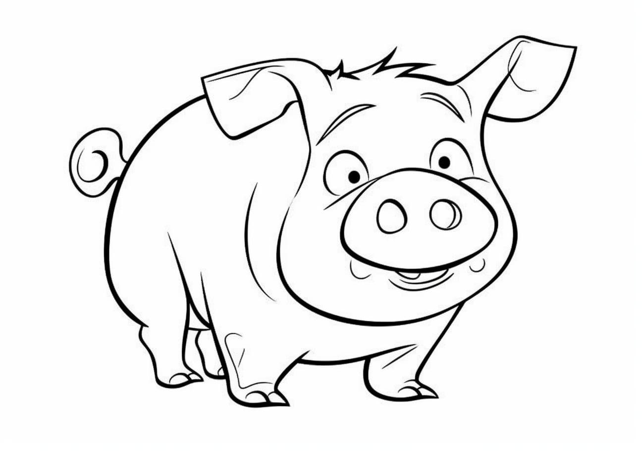 Pig Coloring Pages, big coloring pig