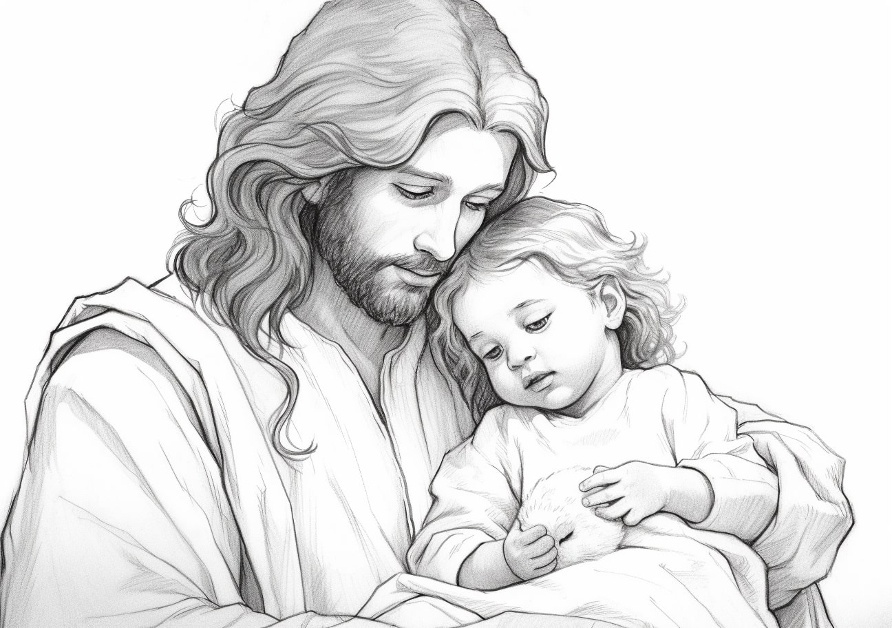 Jesus Coloring Pages, Jesus and Child