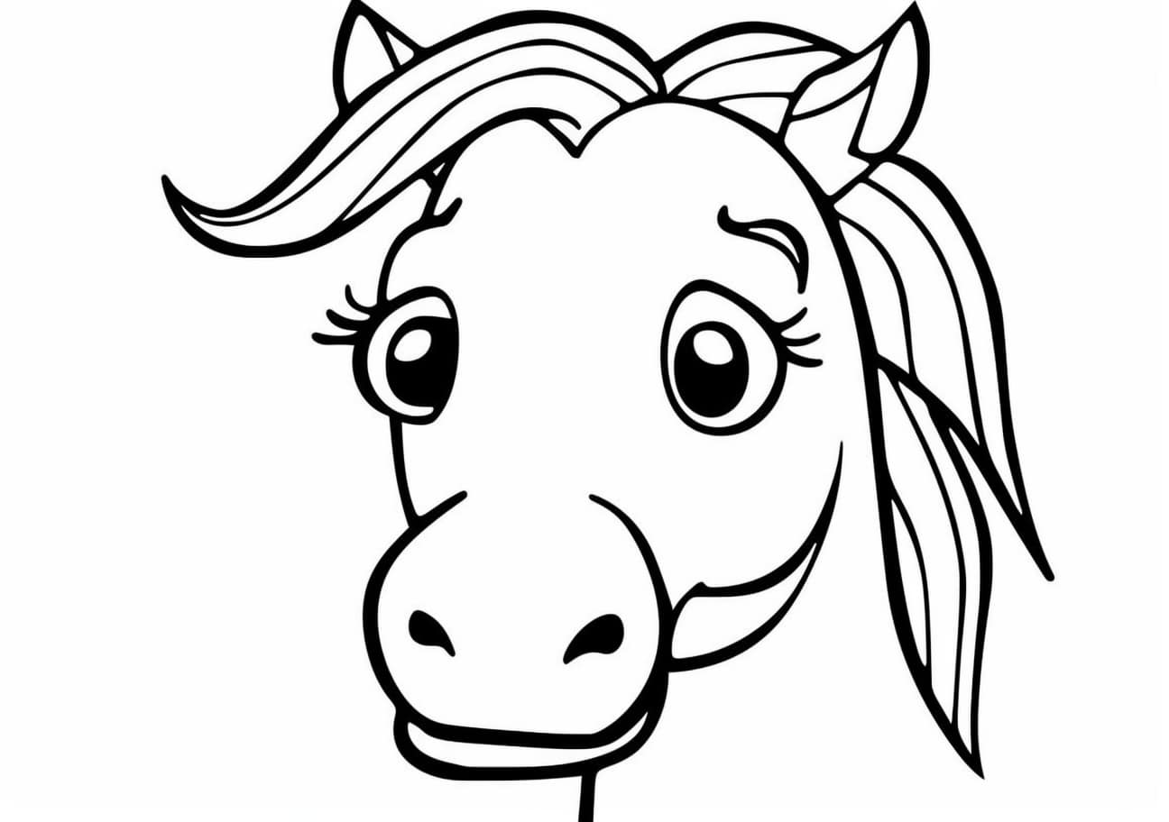 Horse Coloring Pages, Cartoon horse, poni