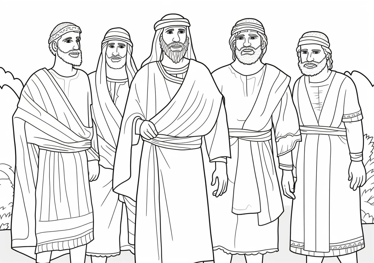 Joseph Coloring Pages, Joseph and brothers
