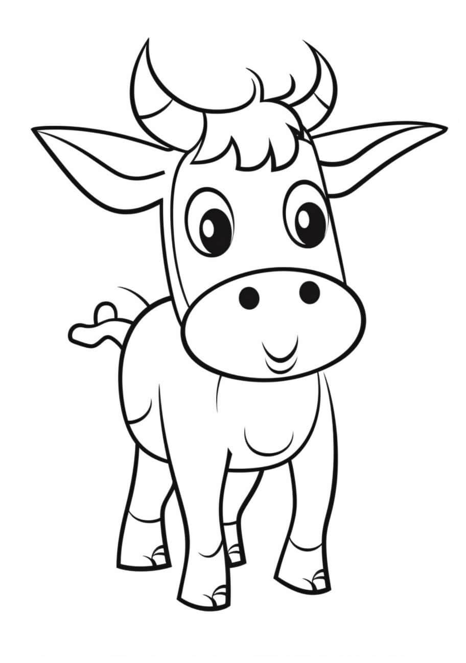 Cow Coloring Pages, 漫画の牛