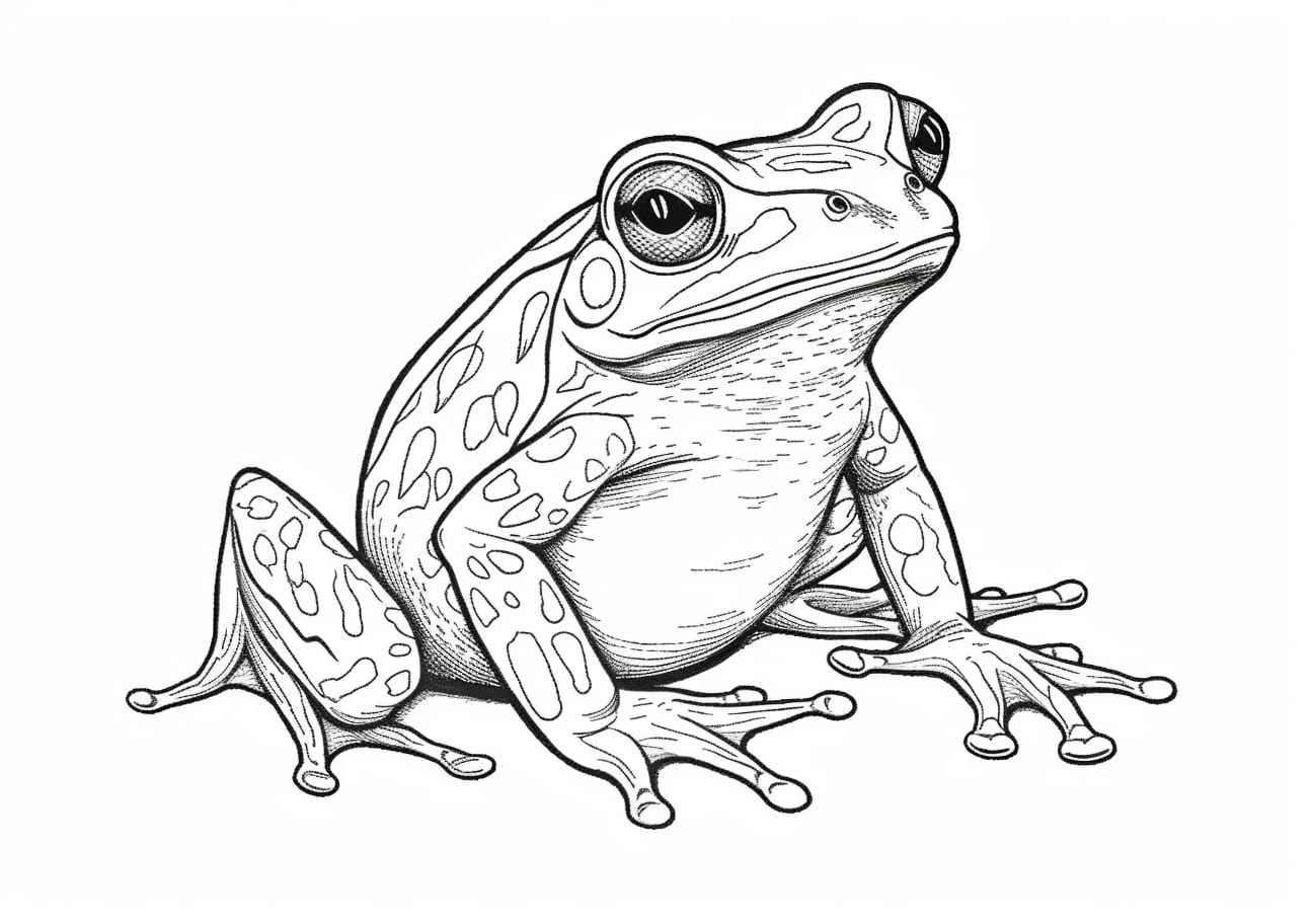 Frog Coloring Pages, Rana realista
