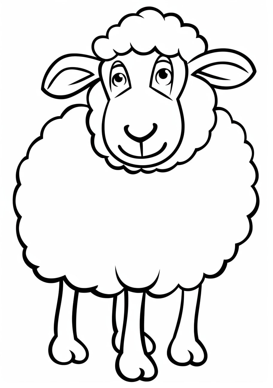 Sheep Coloring Pages, old nice sheep