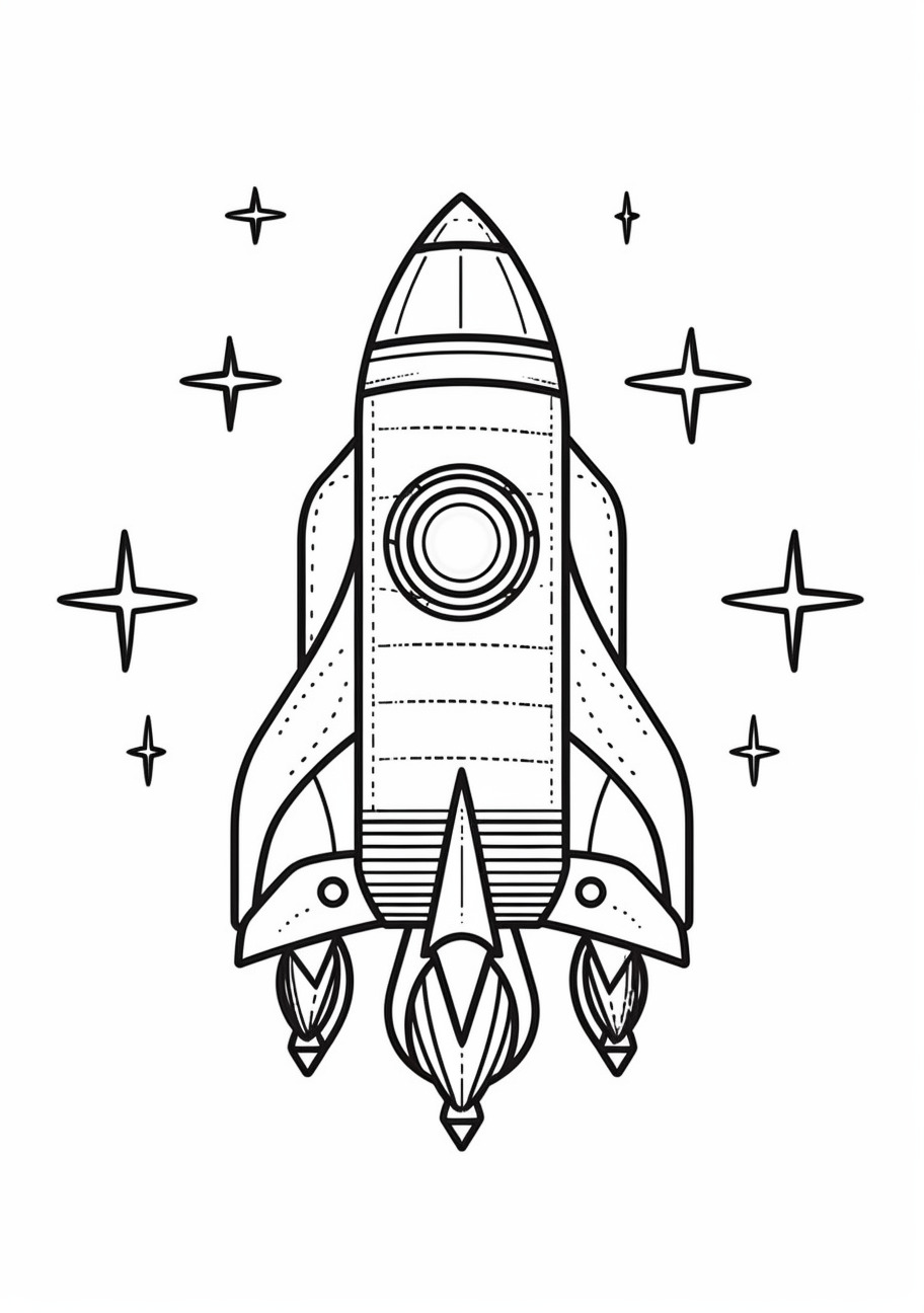 Rockets Coloring Pages, Rocket simple model