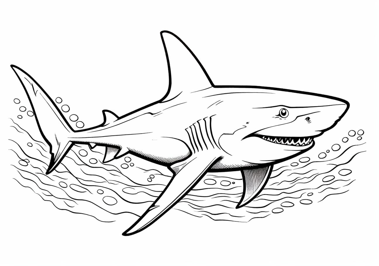 Shark Coloring Pages, Shark smiling