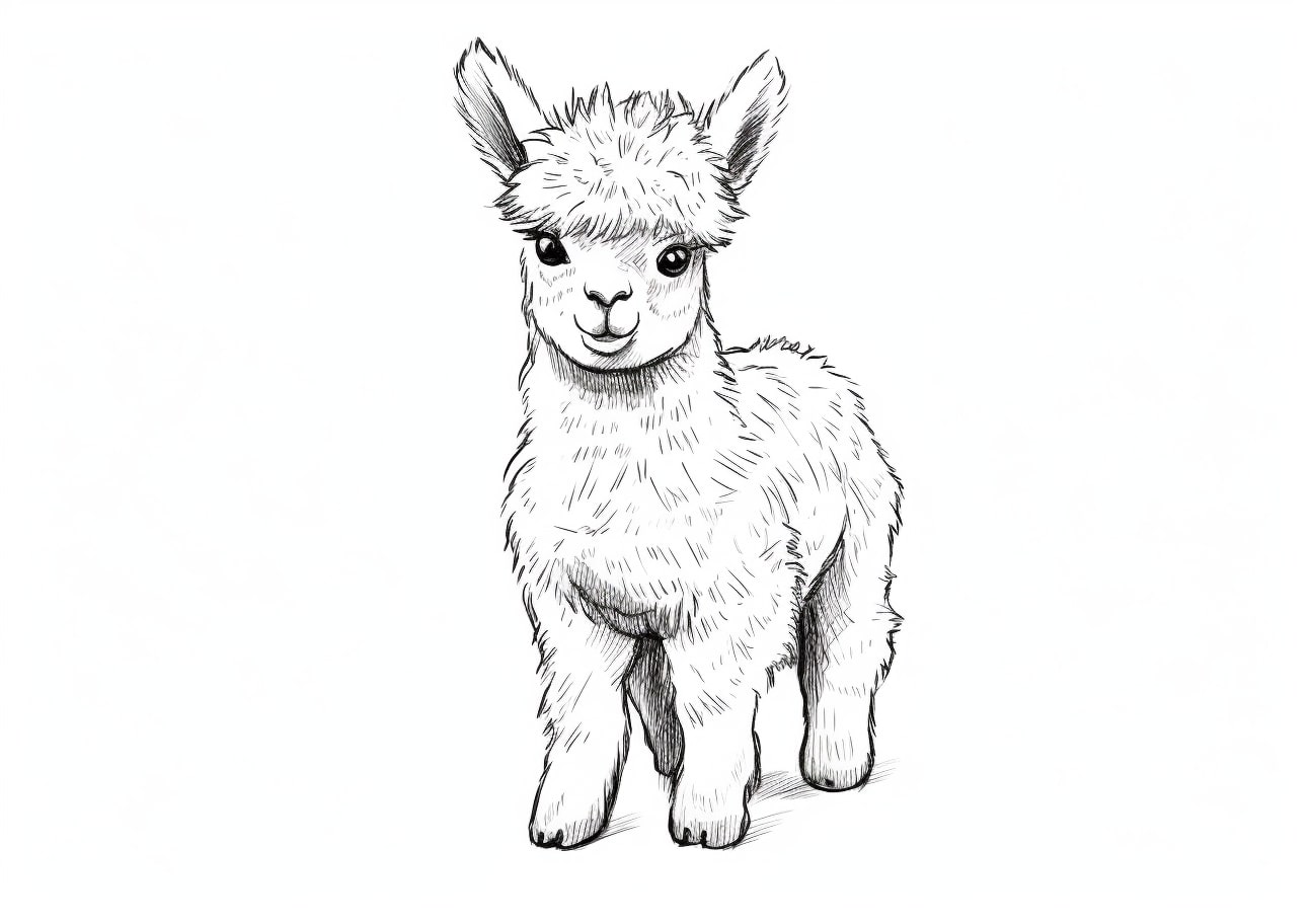 The Llama Coloring Pages, The child llama