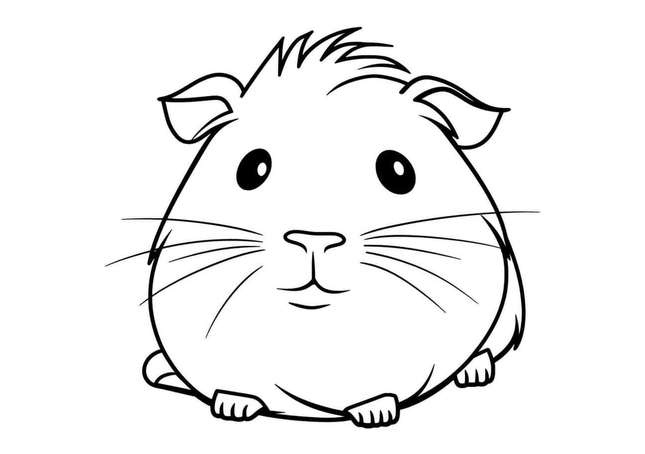 Guinea pig Coloring Pages, guinea pig face, linear image
