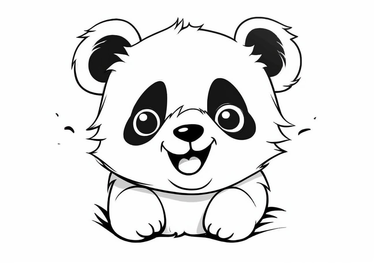 Panda Coloring Pages, Cartoon Panda
