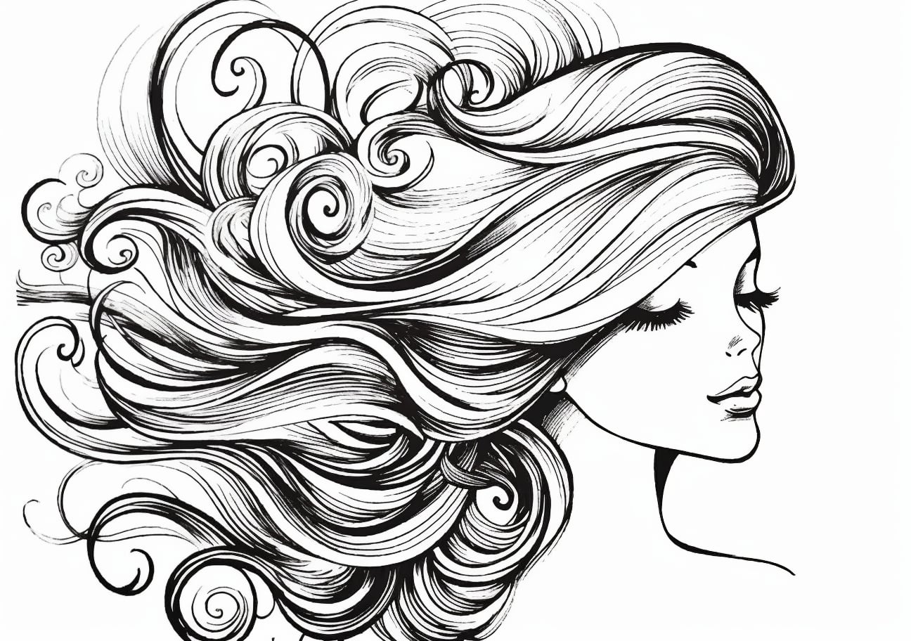 People Coloring Pages, Linda joven