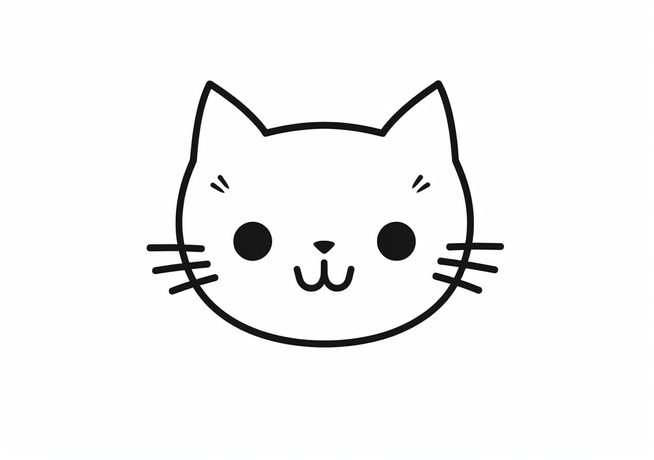 Cat face Coloring Pages, ハローキティの顔