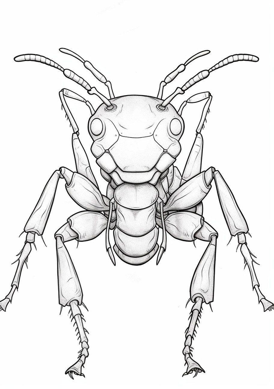 Insects Coloring Pages, realistic big ant