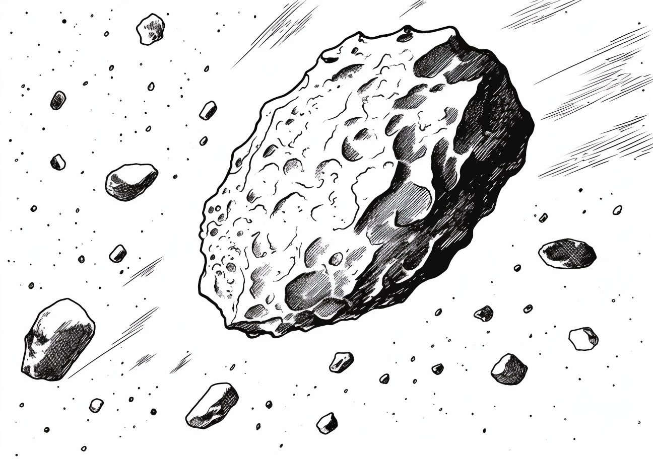 Asteroid Coloring Pages, Simplerealistic Asteroid