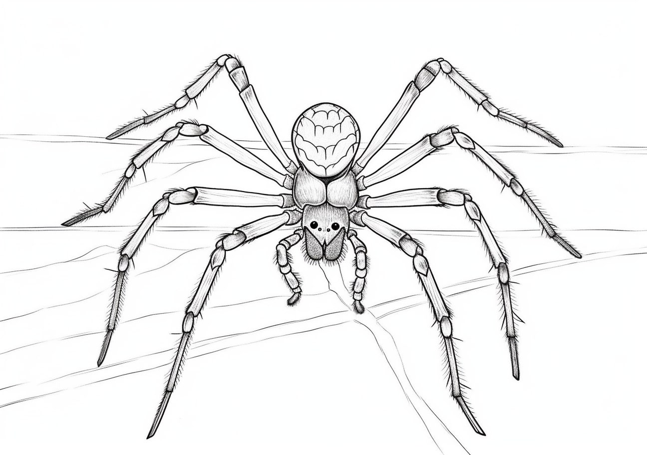 Spiders Coloring Pages, Araña terrorífica realista