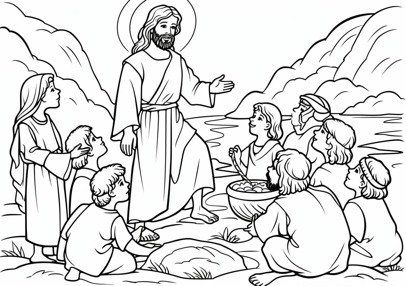 Jesus Coloring Pages, Jesus preaching