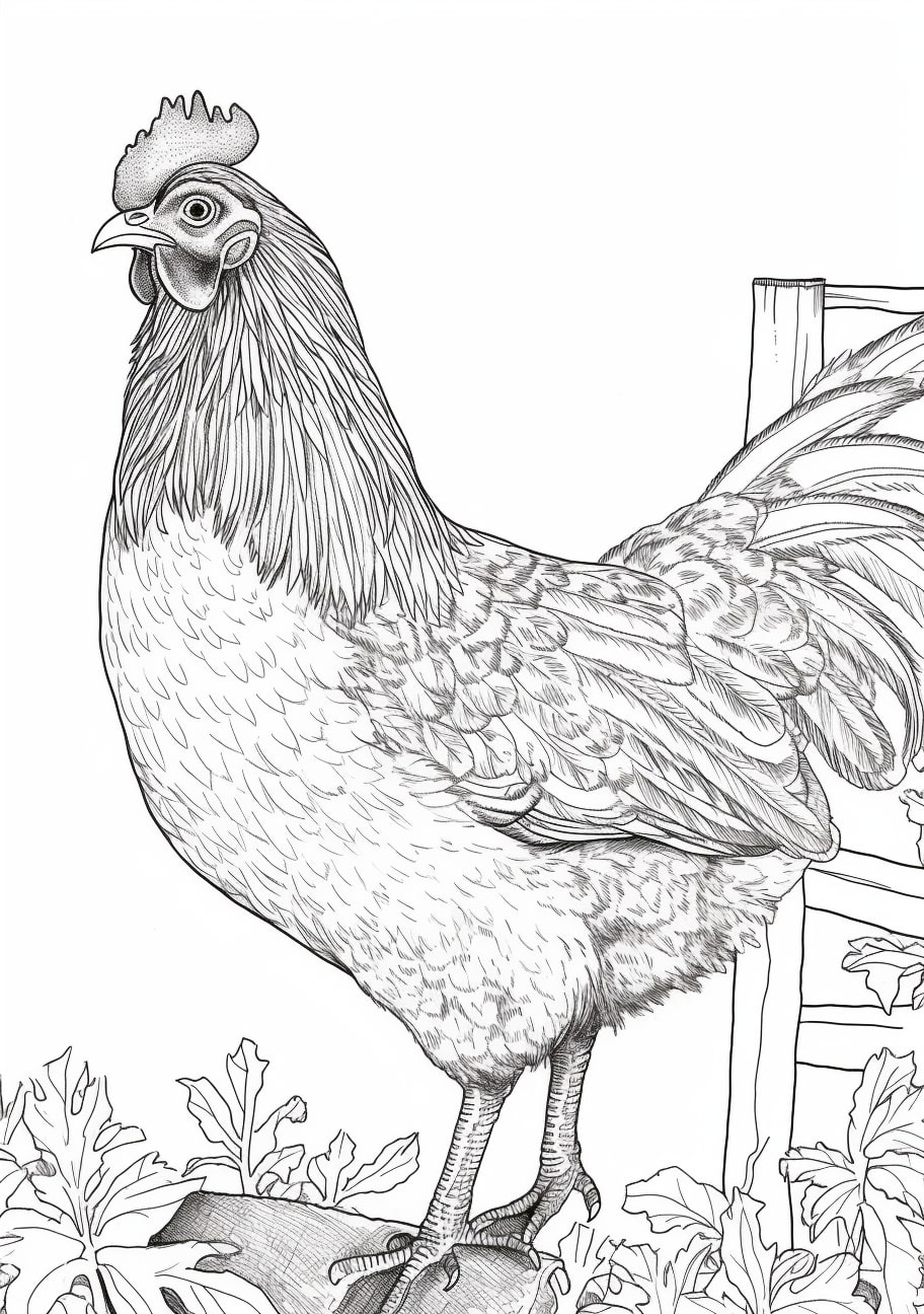 Chicken Coloring Pages, リアルチキン