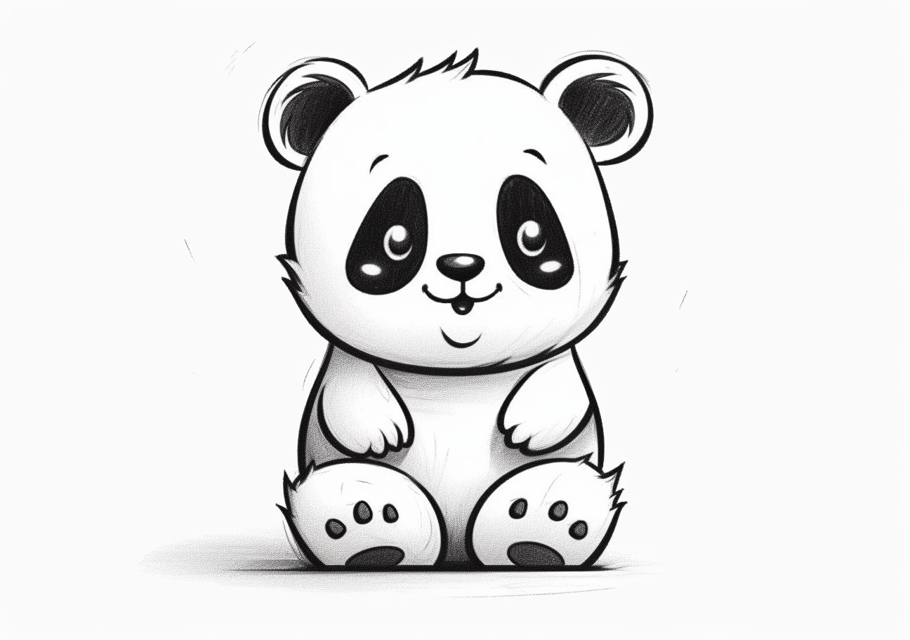 Panda Coloring Pages, Cute baby Panda