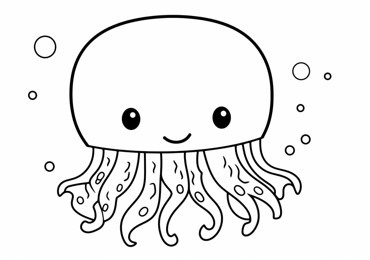 Jellyfish Coloring Pages, cute jellyfish