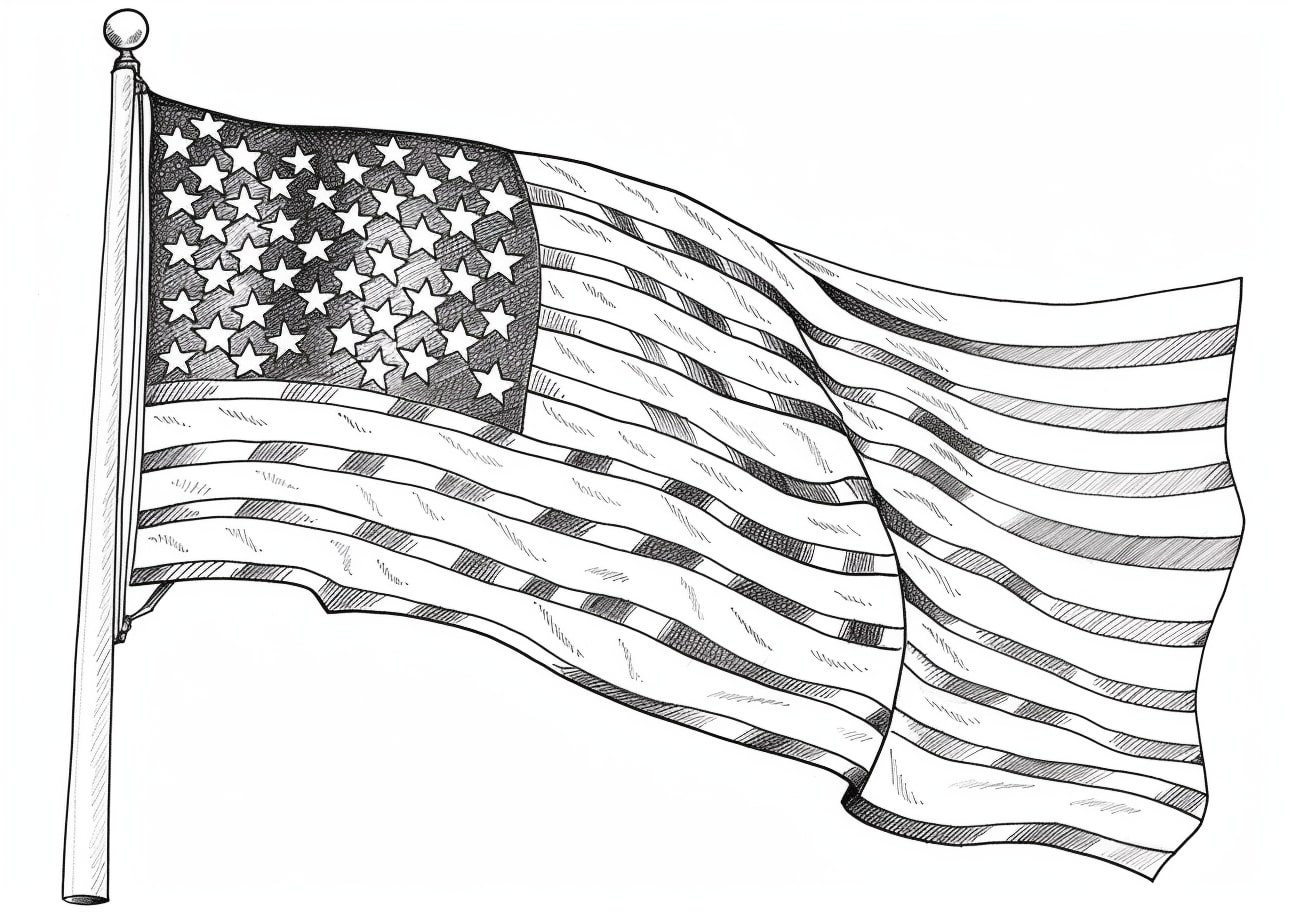 Countries & Cultures Coloring Pages, アメリカ国旗