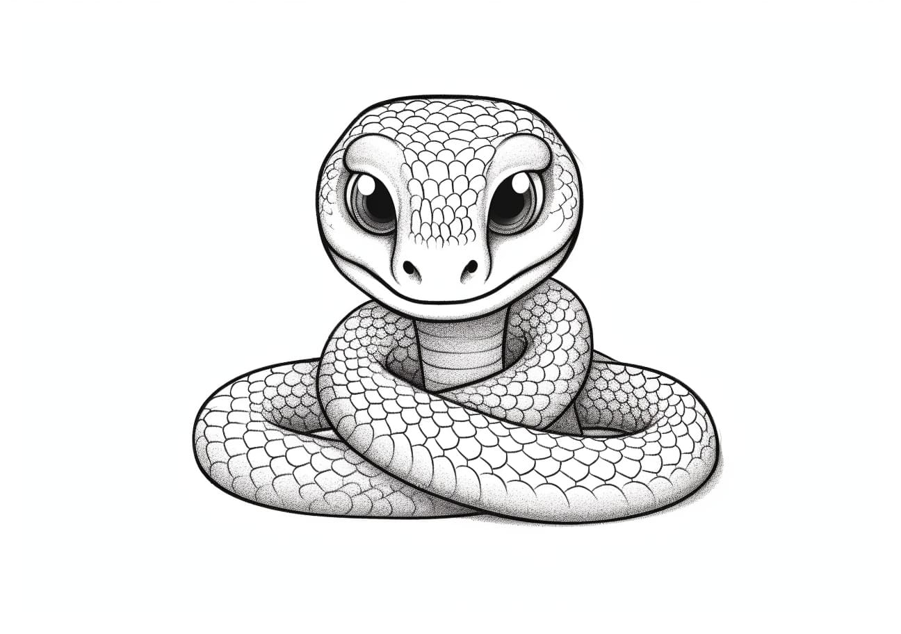 Snake Coloring Pages, Funny baby Snake