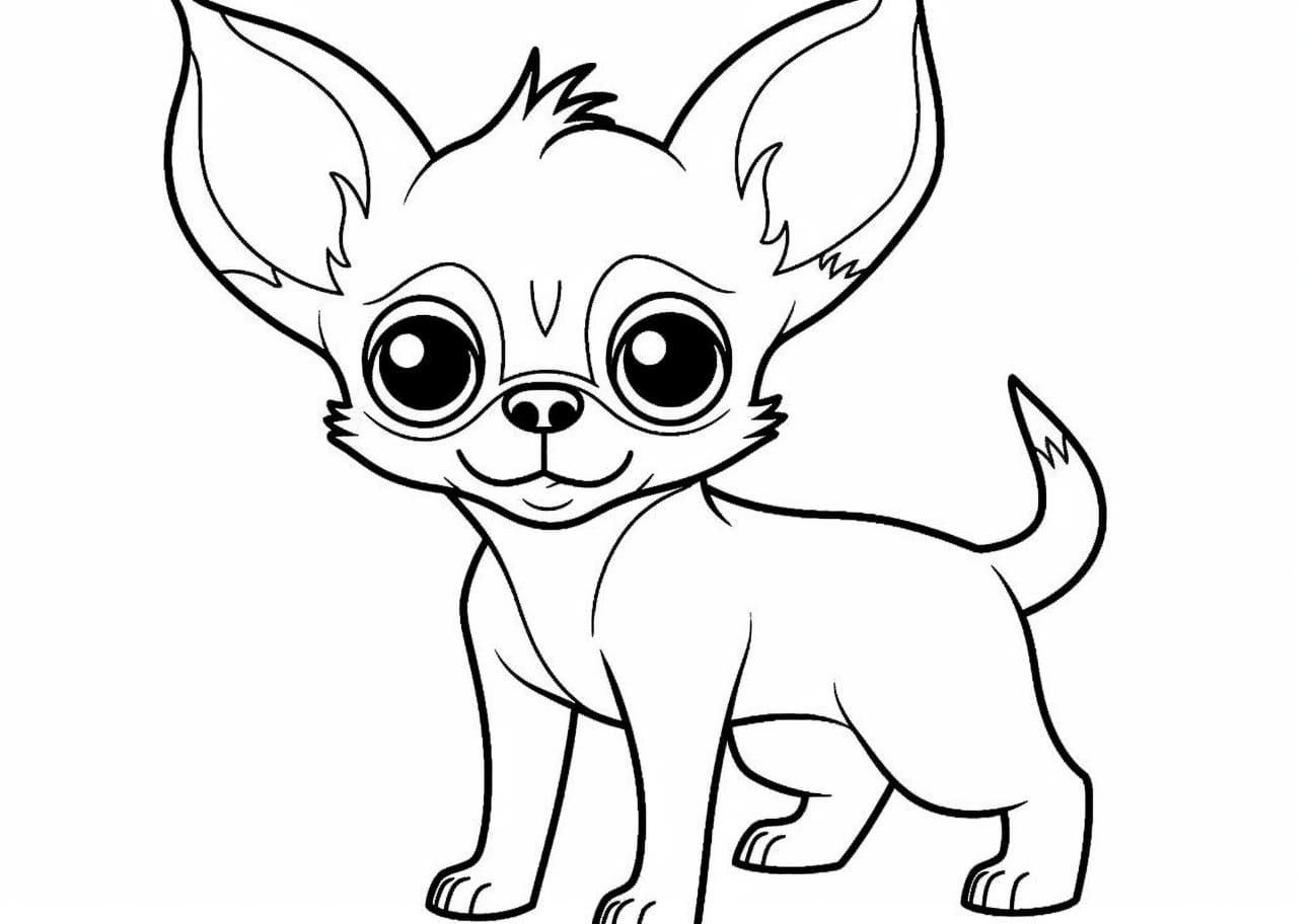 Cute puppy Coloring Pages, lindo chihuahua