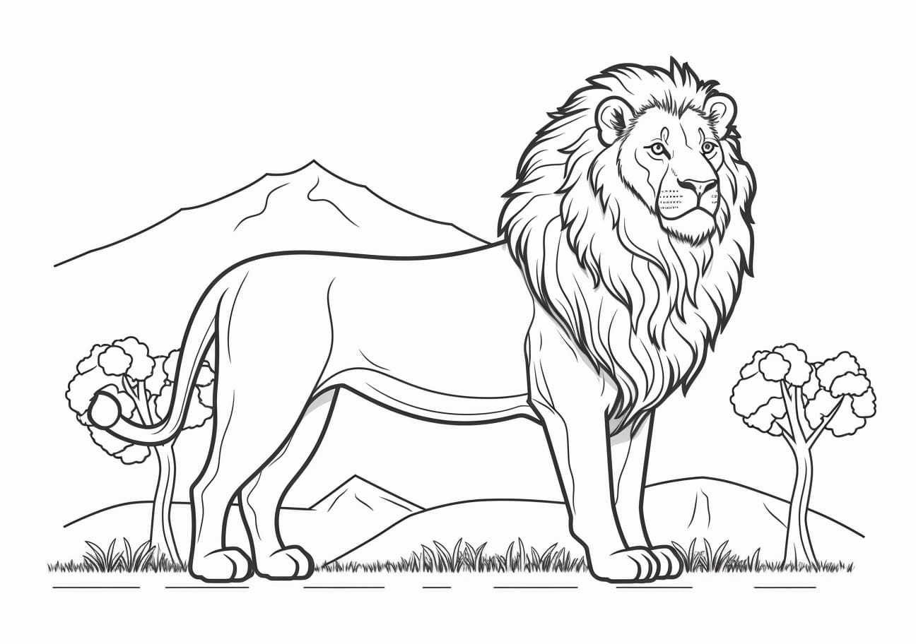 Lion Coloring Pages, Realistic Lion Coloring page