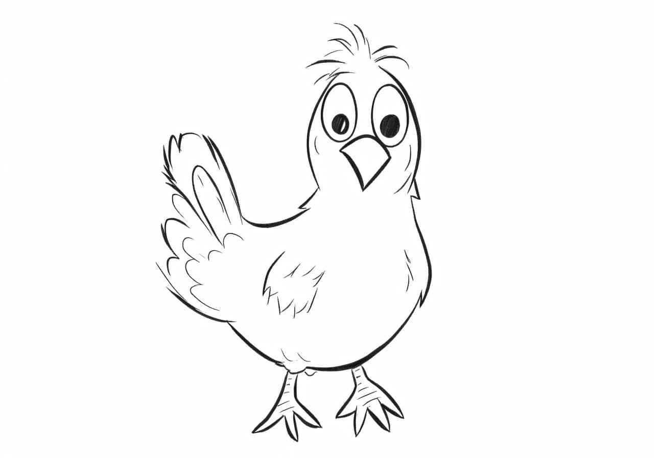 Chicken Coloring Pages, funny chicken