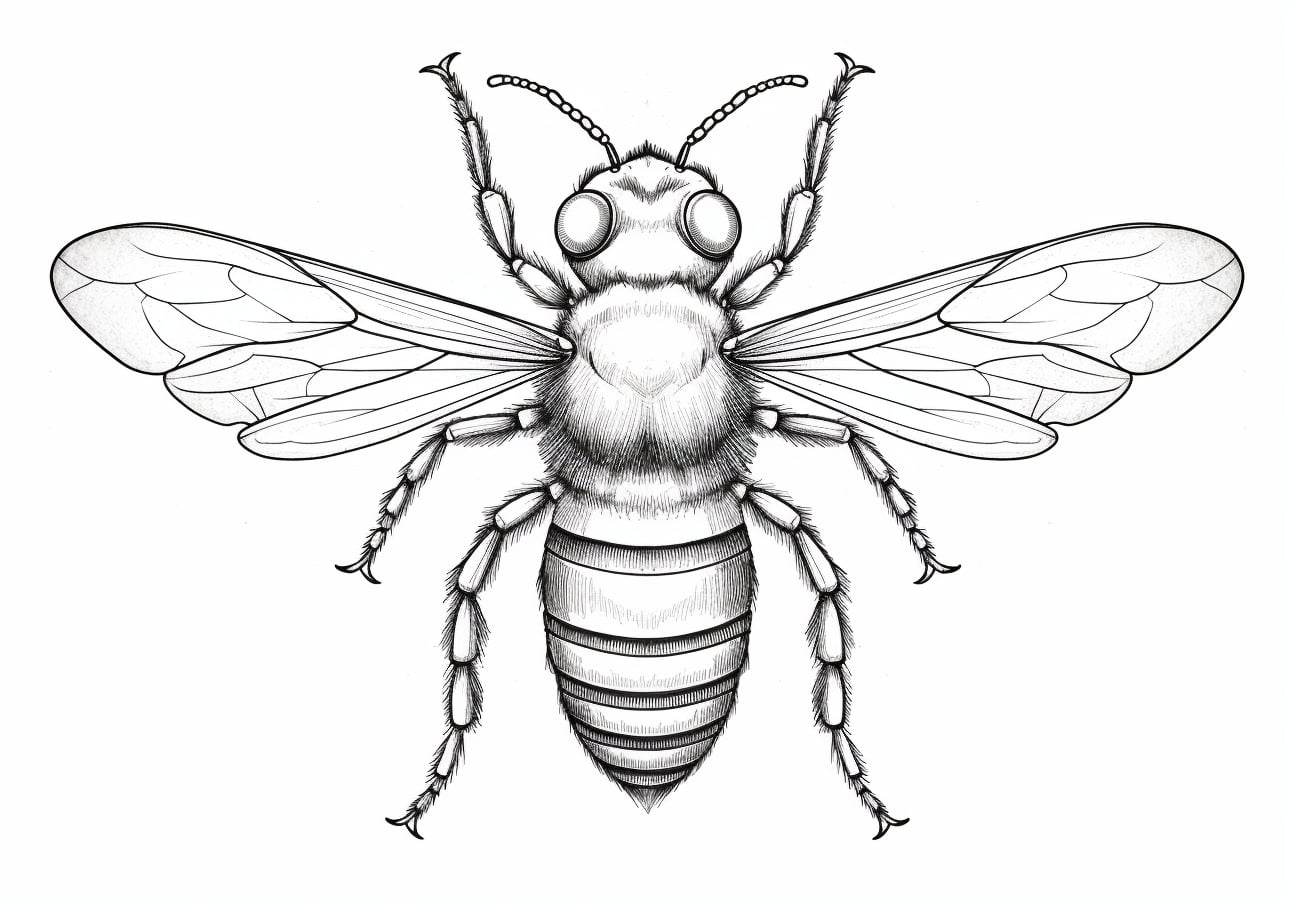 Bees Coloring Pages, Abeille