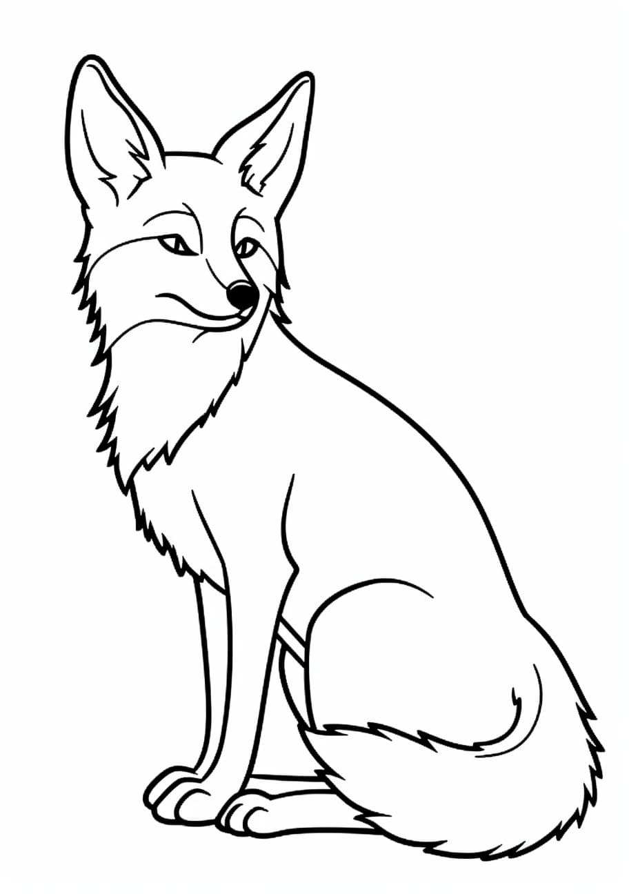 Fox Coloring Pages, Adult fox