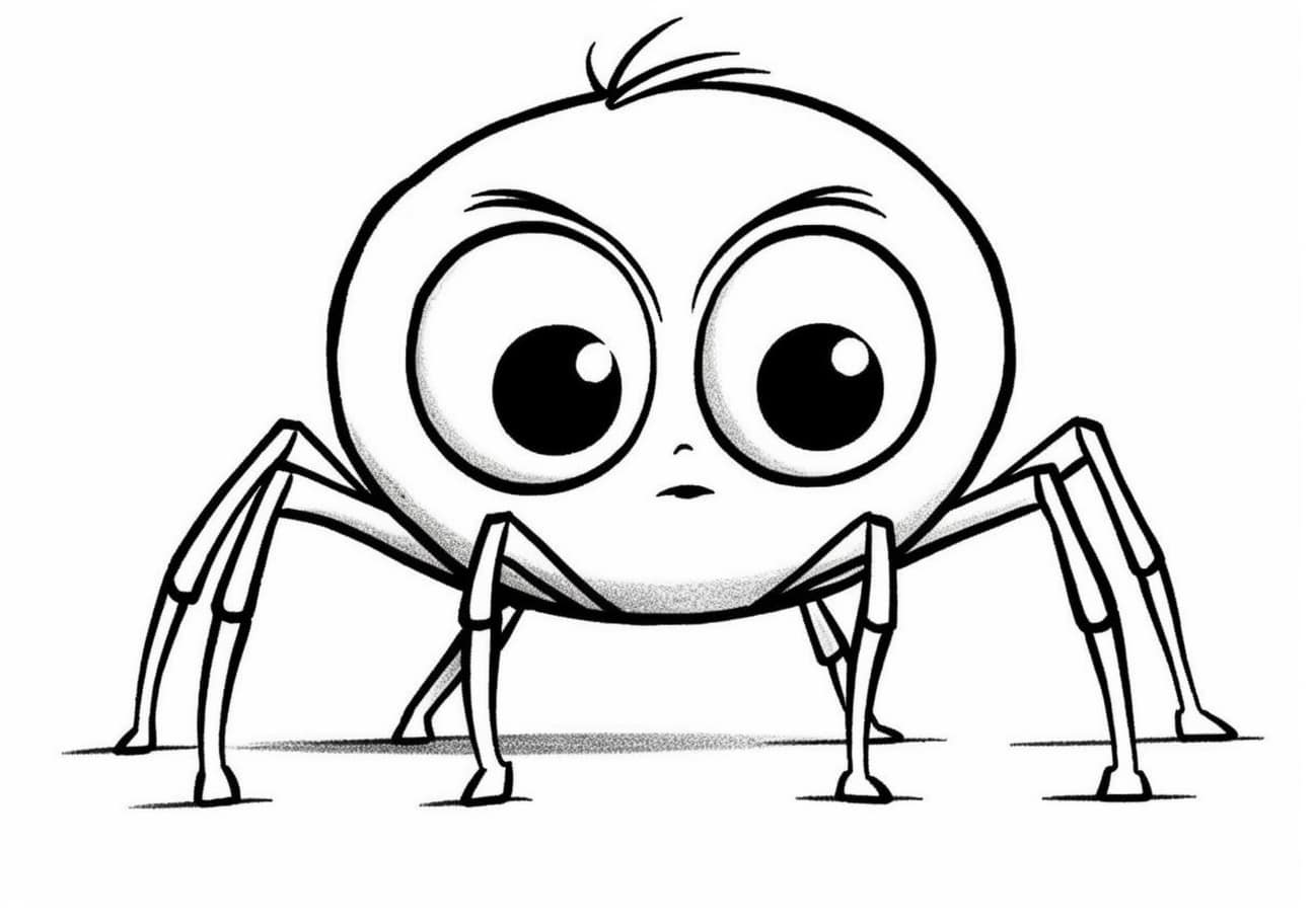 Spiders Coloring Pages, Araña triste