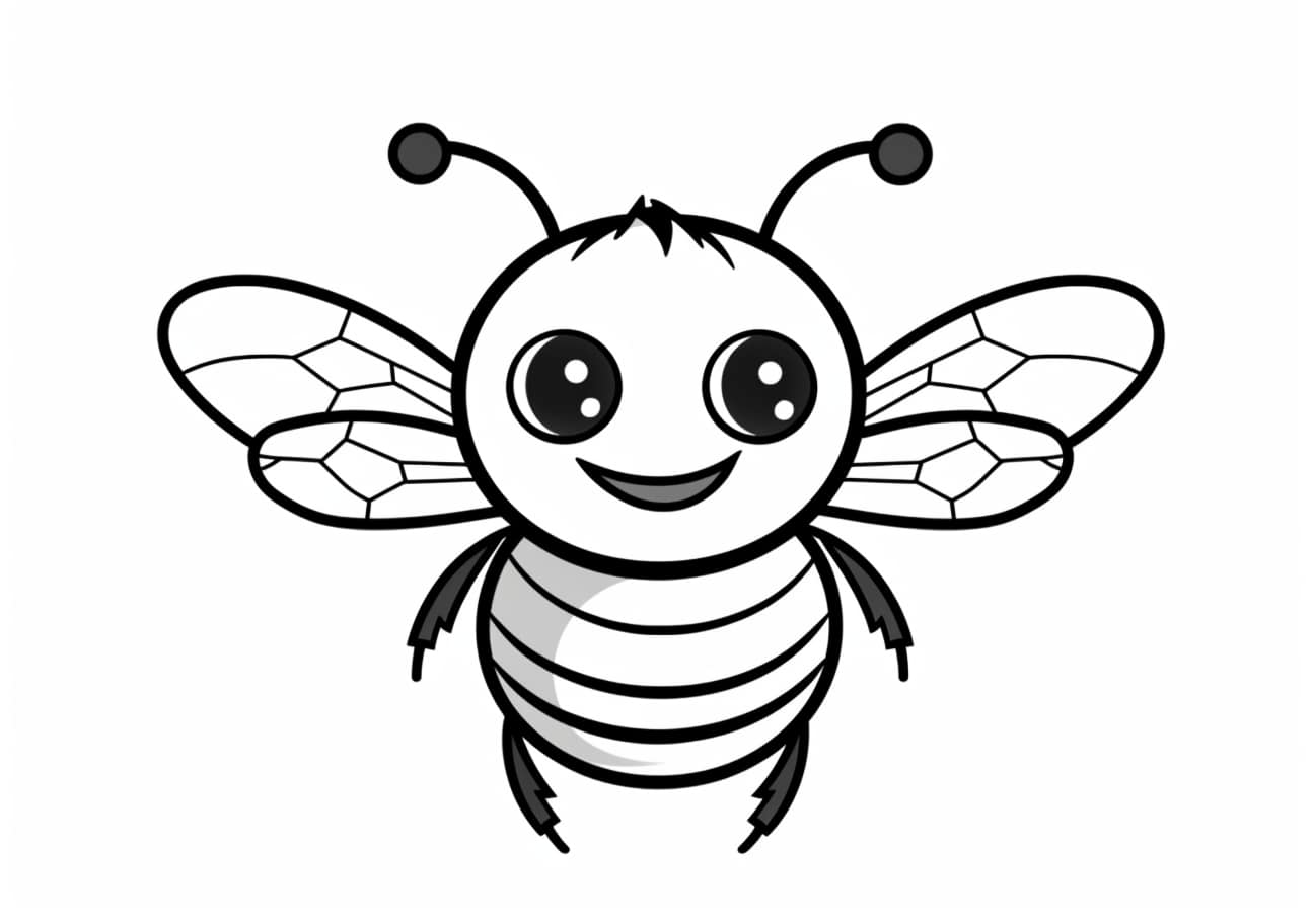 Bees Coloring Pages, 小蜂