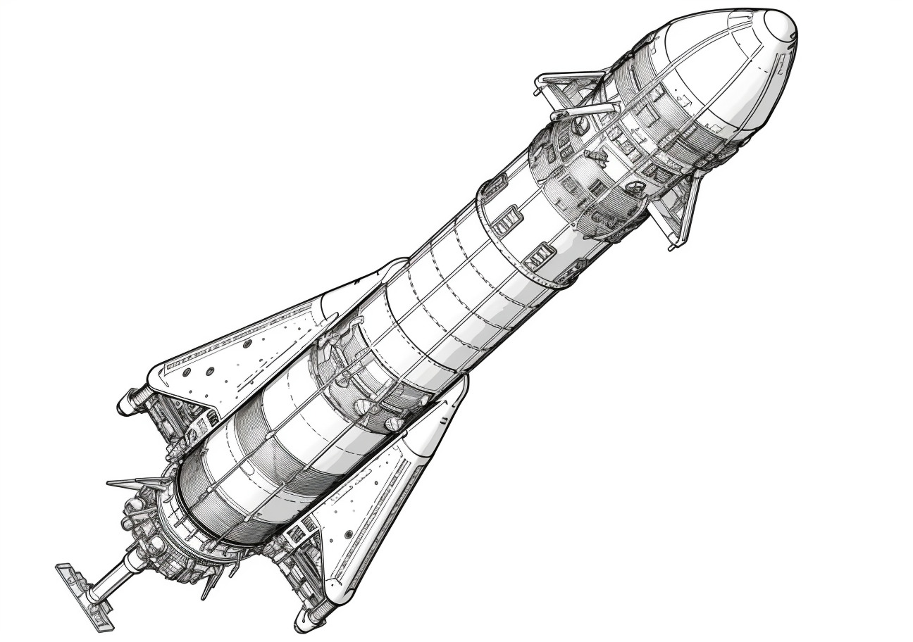 Satellite Coloring Pages, Rocket "Falcon 9" and satellite