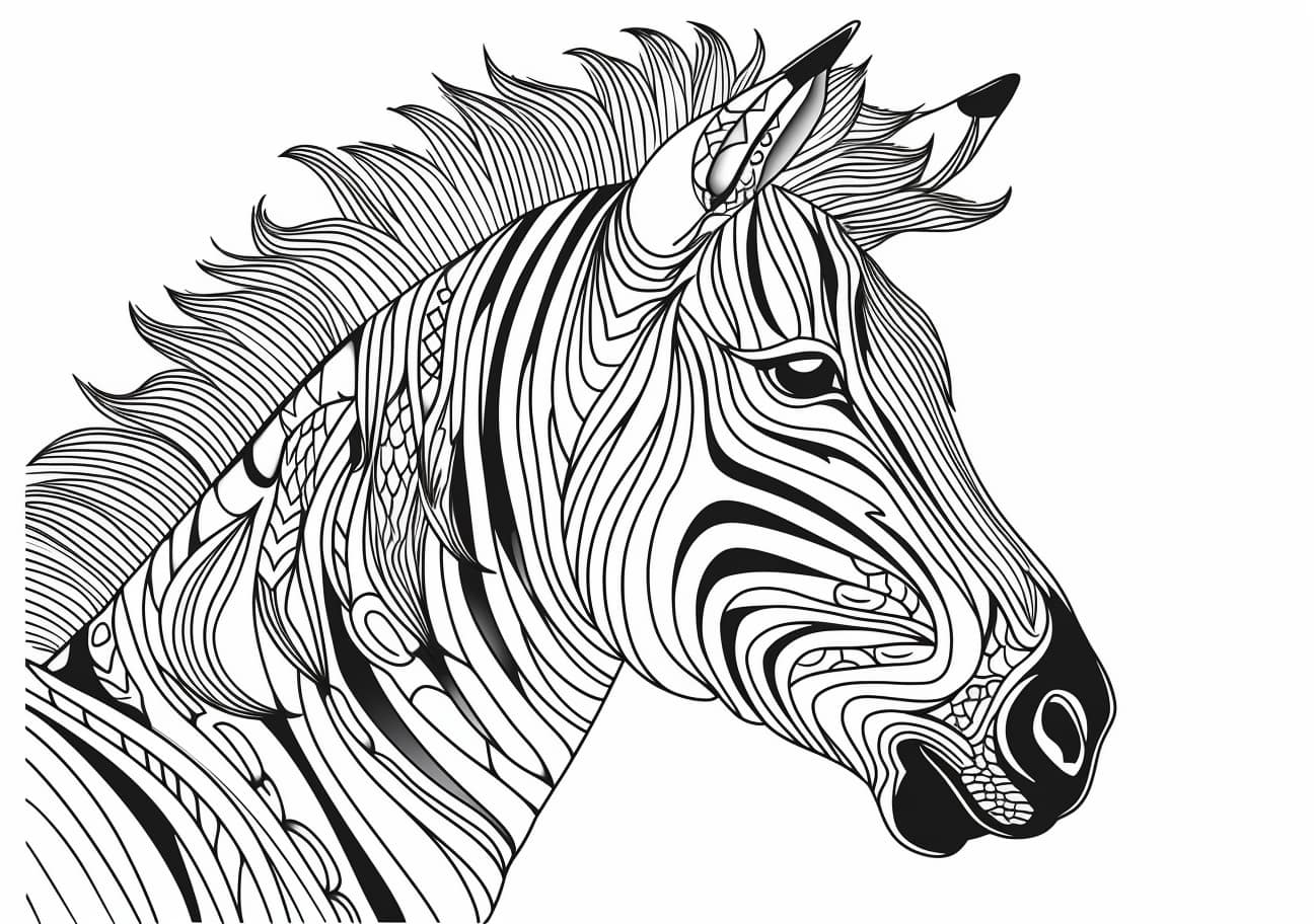 Zebra Coloring Pages, Zebra, Mandala picture