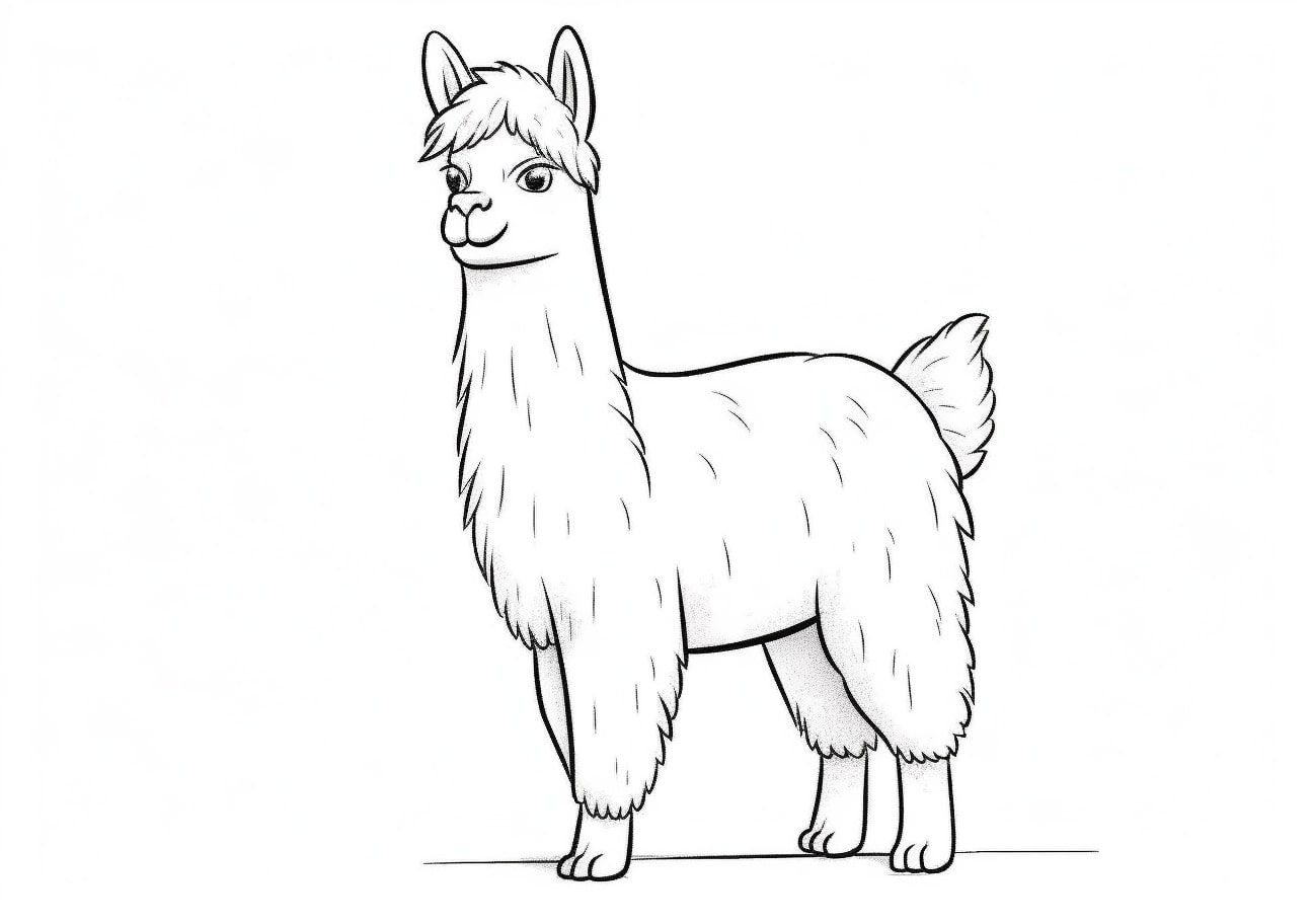 The Llama Coloring Pages, 大人のラマを原寸大で