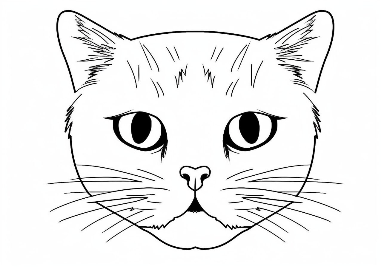 Cat face Coloring Pages, Muselière pour chat britannique