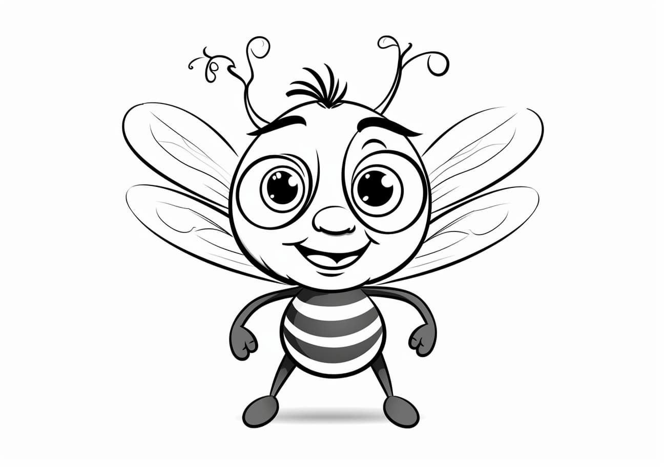 Bees Coloring Pages, Abeja de dibujos animados