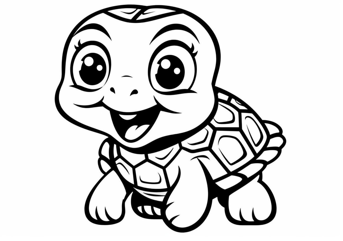 Turtle Coloring Pages, cartoon turtle