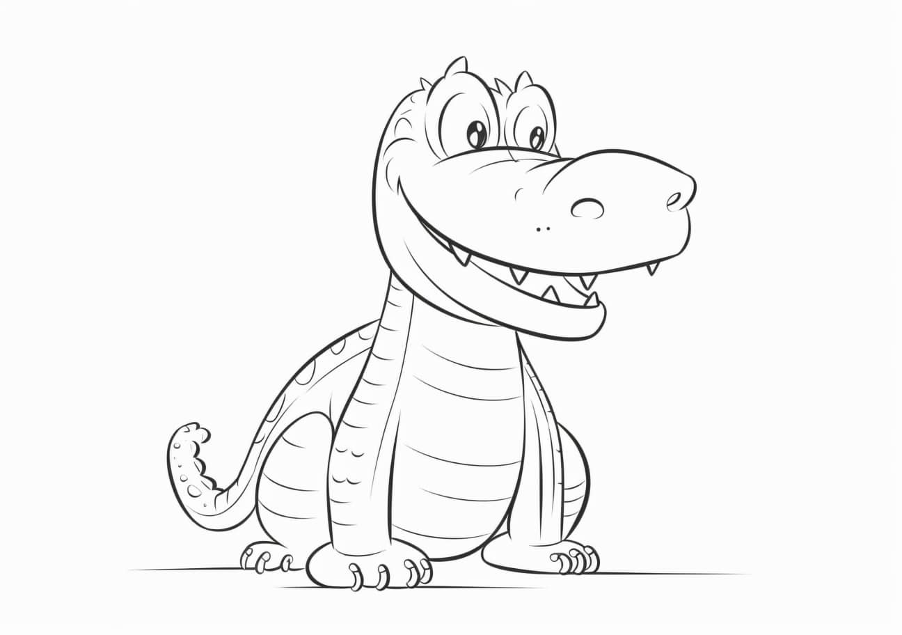 Alligators Coloring Pages, caimán de dibujos animados