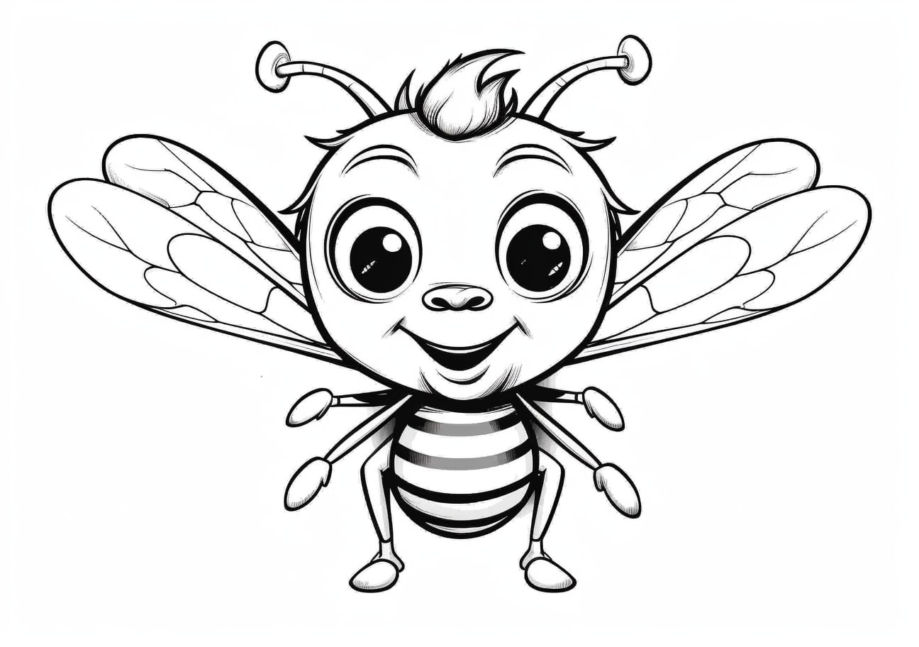 Bees Coloring Pages, かわいいハチ