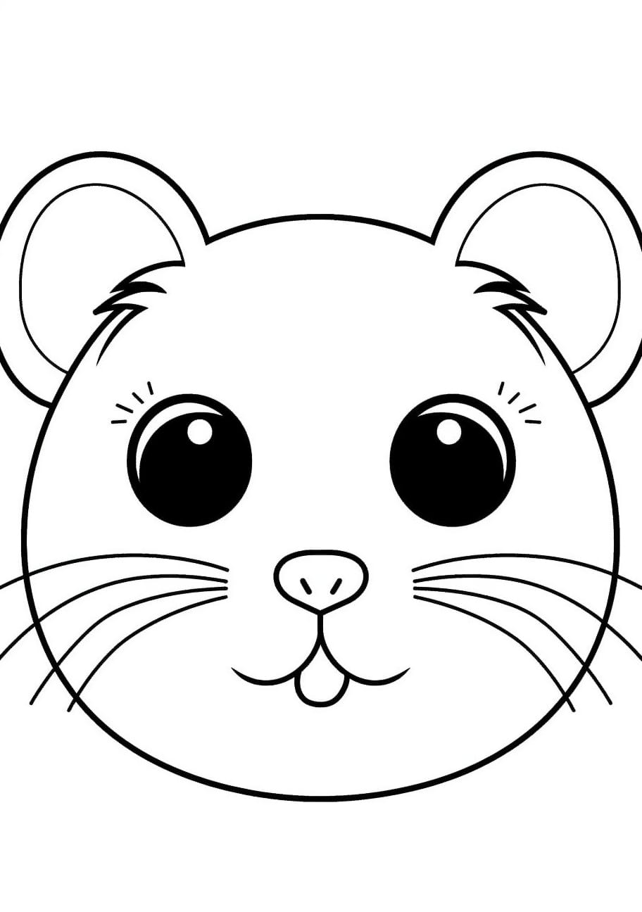 Hamsters Coloring Pages, cara hamster, emoji