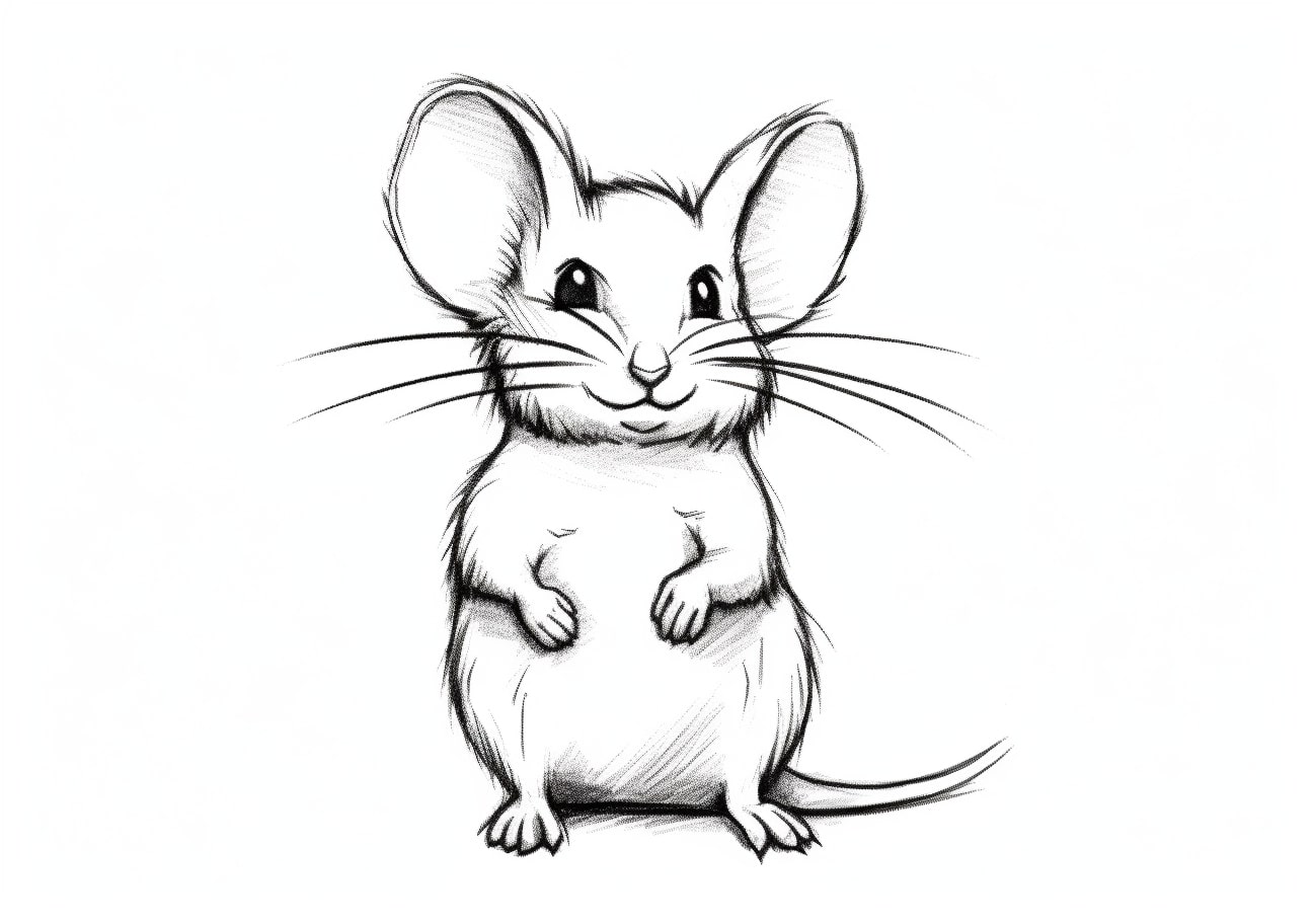 Mice Coloring Pages, Fine cartoon baby Mouse