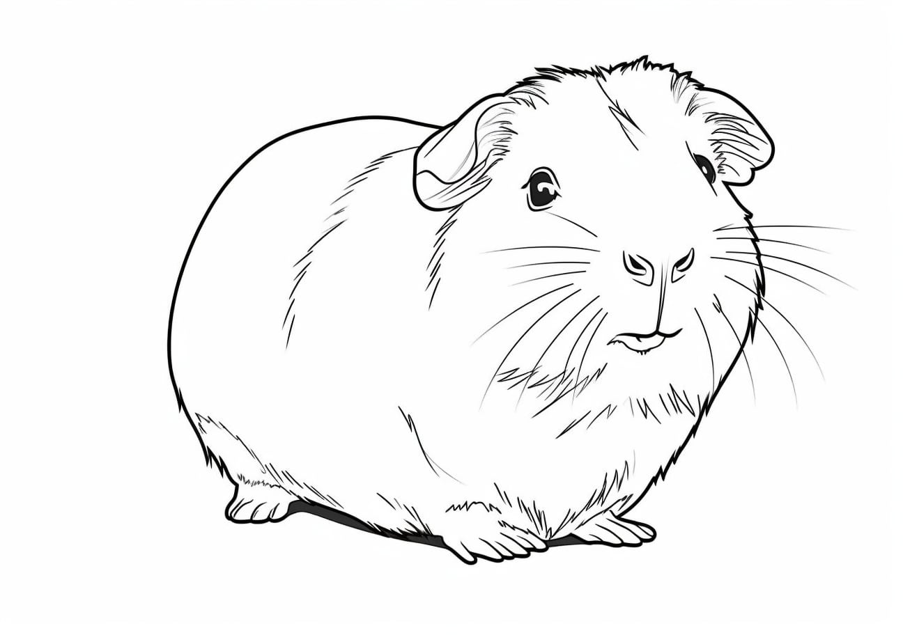 Guinea pig Coloring Pages, おもしろテンジクネズミ