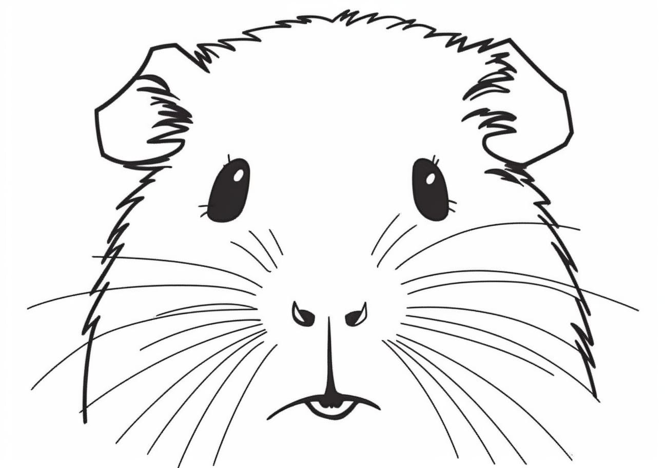 Guinea pig Coloring Pages, ギニアピッグフェイス