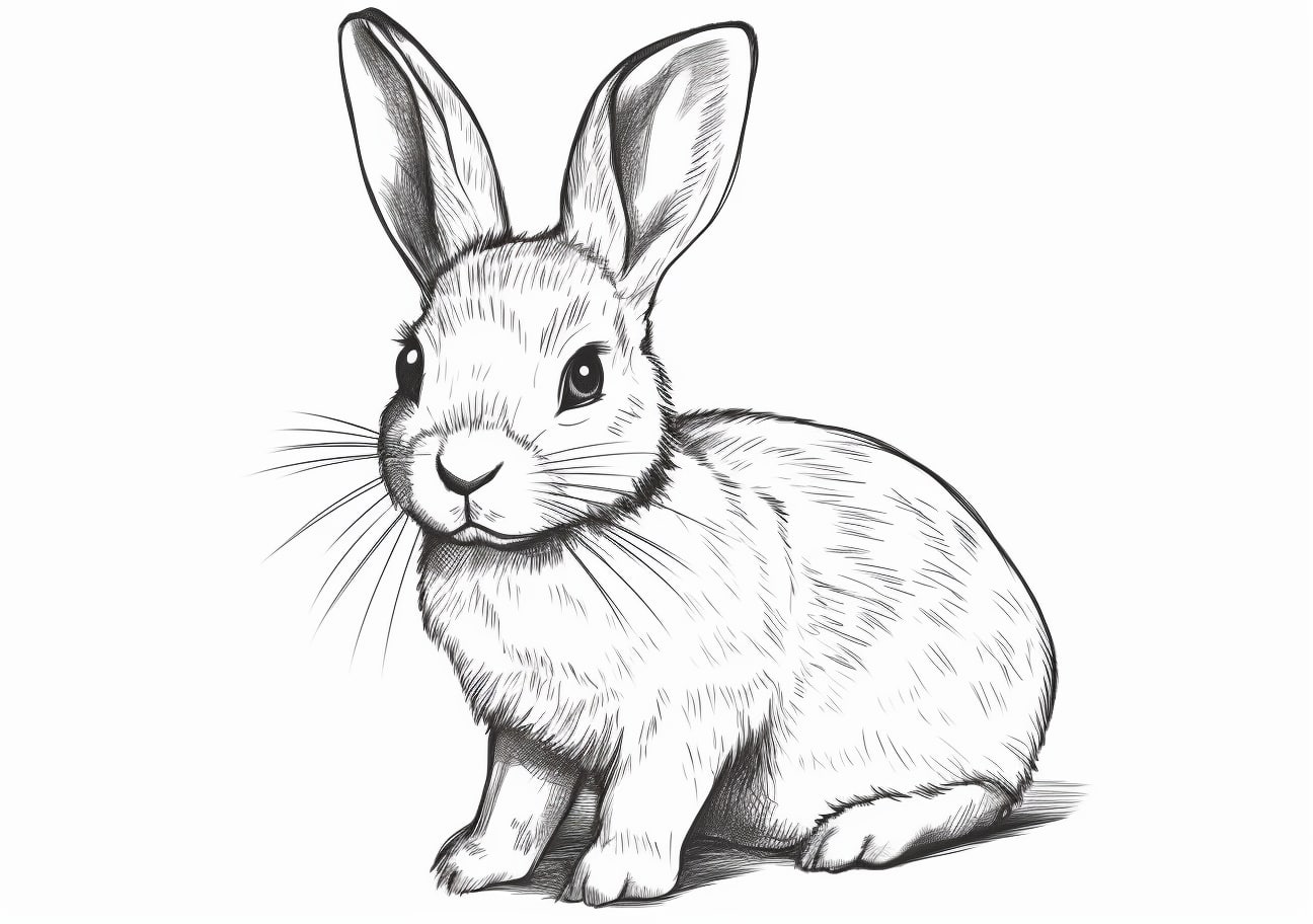 Cute bunny Coloring Pages, リアルキュートラビット
