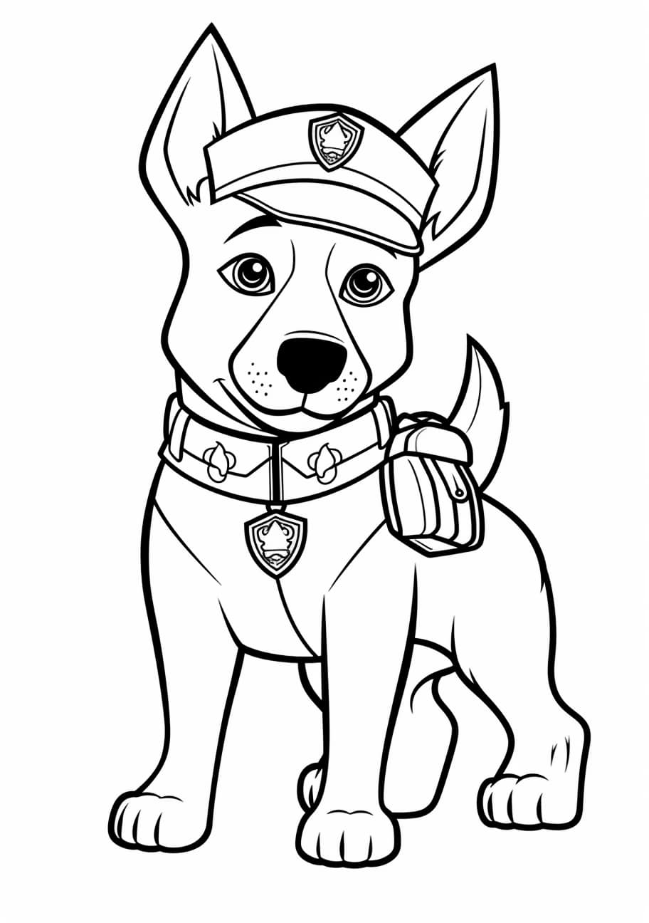 Cute puppy Coloring Pages, 肉球 警察犬 小型
