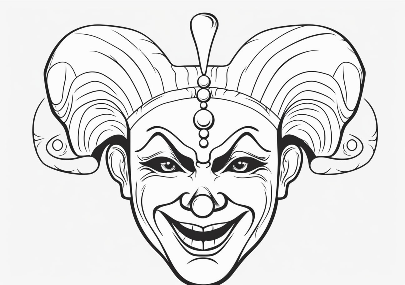 Clown Coloring Pages, マスクピエロ