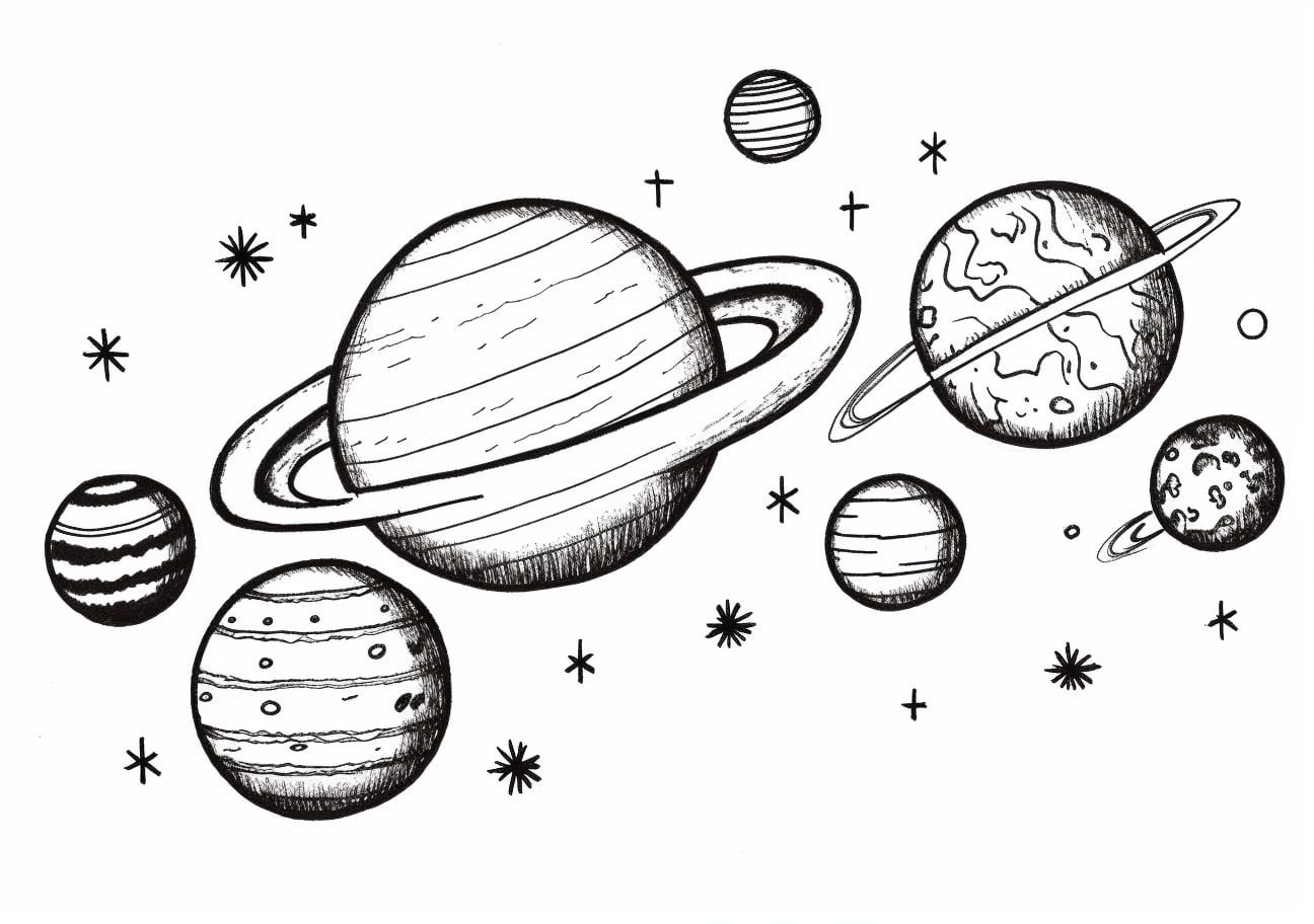 Space Coloring Pages, Solar system art