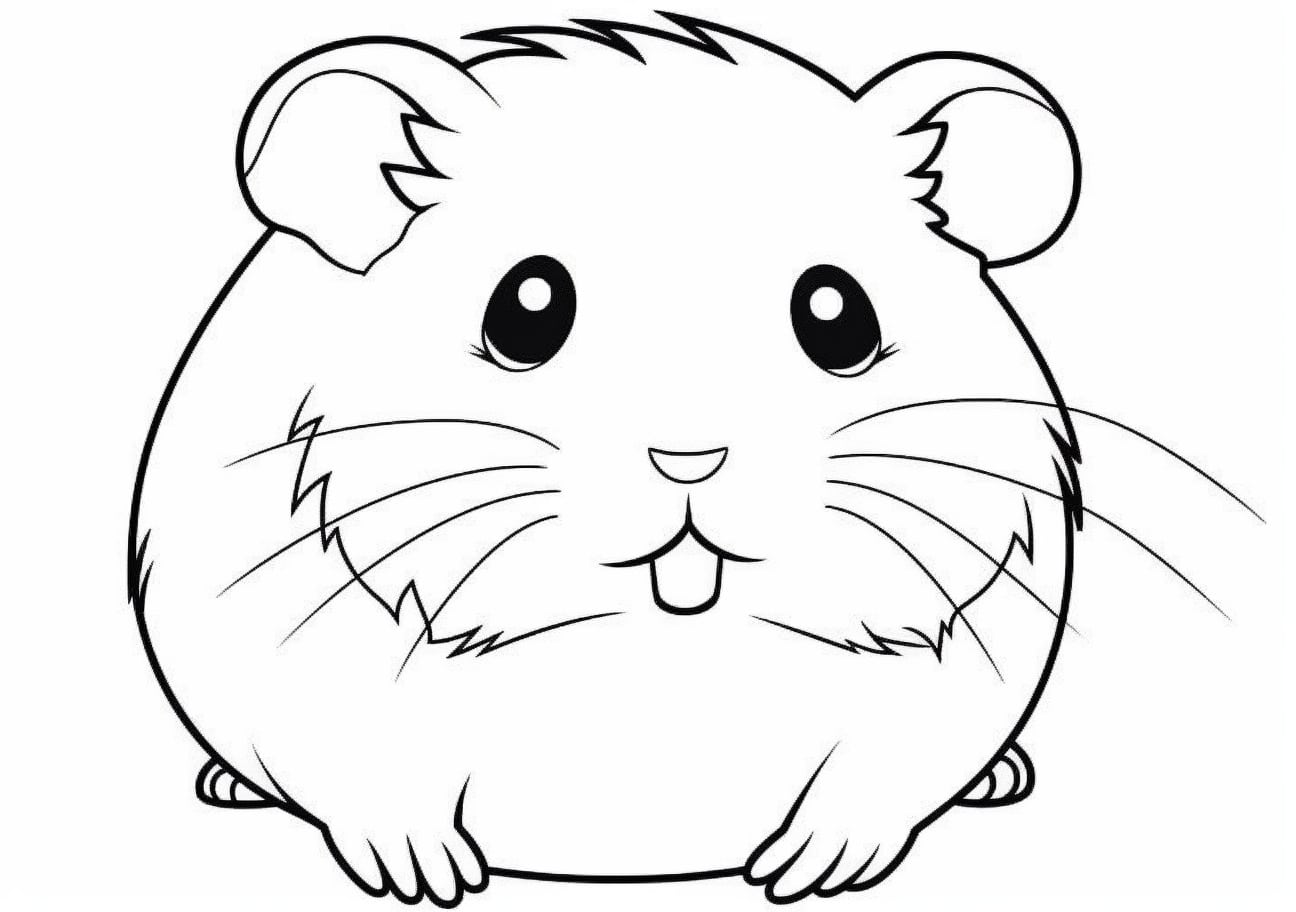 Hamsters Coloring Pages, アニメのハムスター痺れる